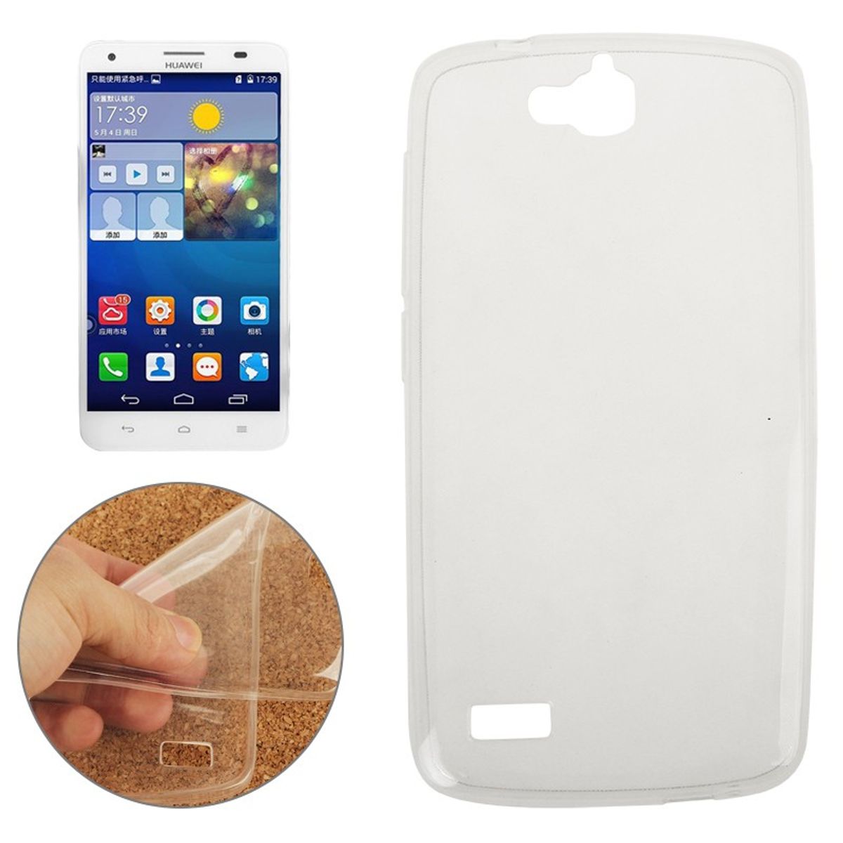 Huawei Honor 3C Hülle Transparent Silikon Case durchsichtige Handyhülle