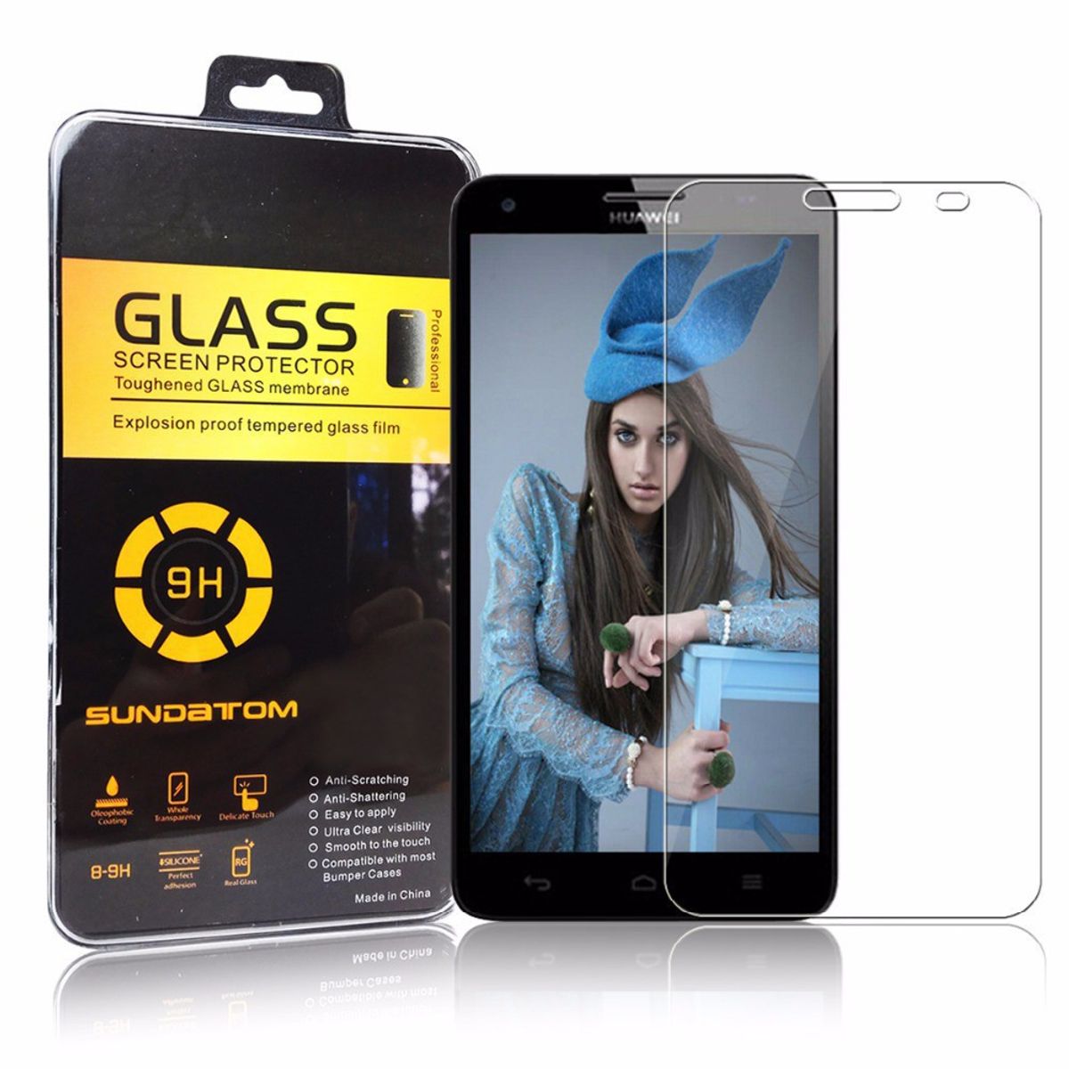 3 x Huawei Honor 3X Echtglas 9H Verbundglas Panzer Schutz Glas Tempered Glas