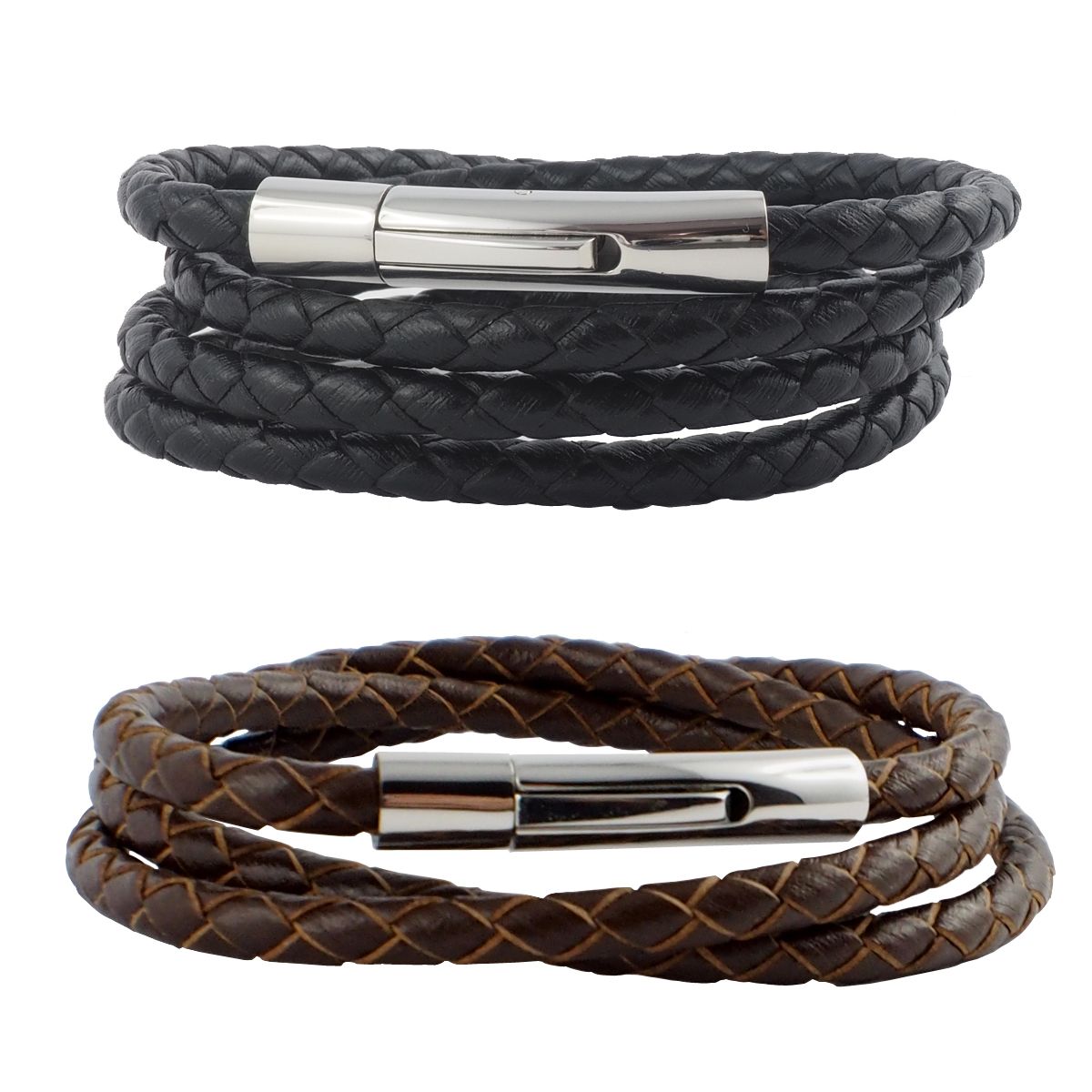 Lederkette Schwarz Herren Damen geflochten 4mm Halskette Leder 40 70cm lang