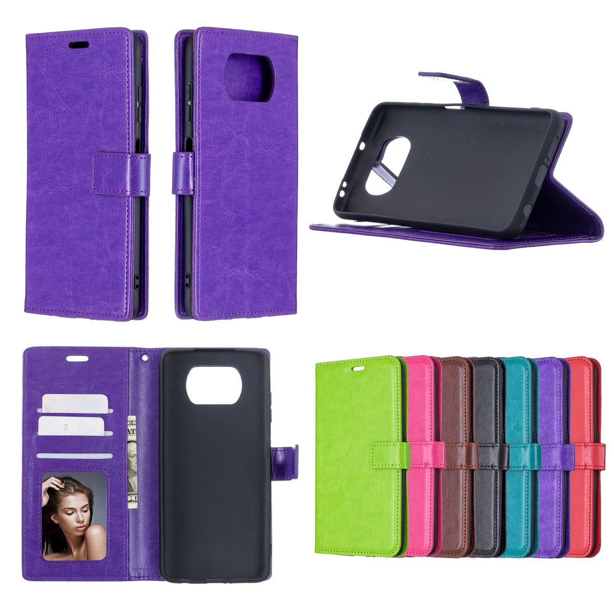 Handyhülle für Xiaomi Poco X3 Schutztasche Wallet Hülle Cover 360 Grad Etui