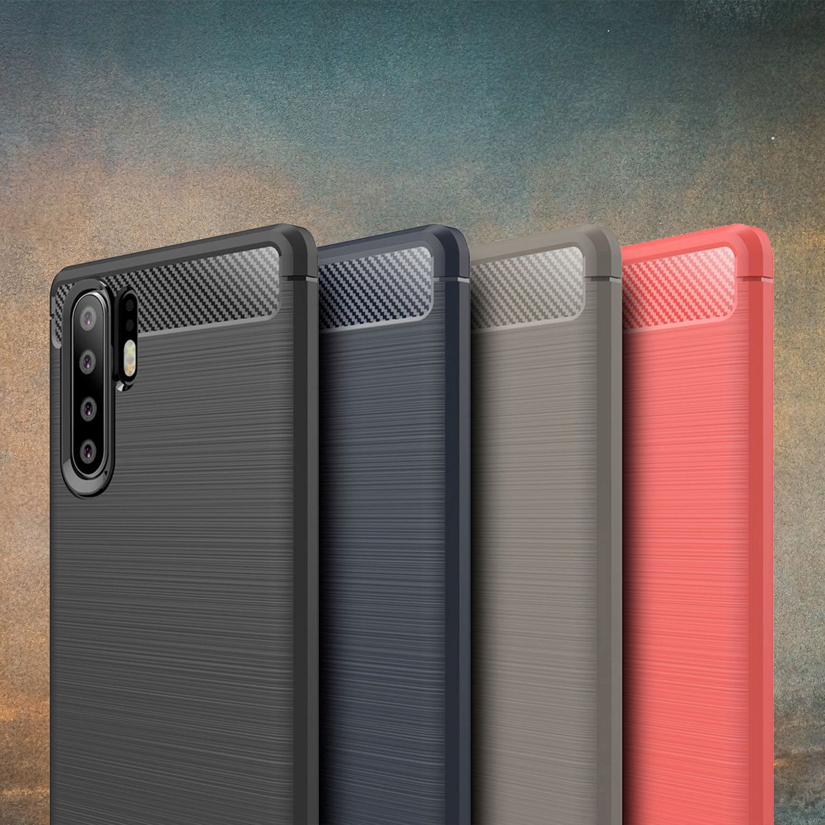 Hülle Handy Schutz für Huawei Honor Mate P30 P40 P50 Case Cover Bumper Carbon