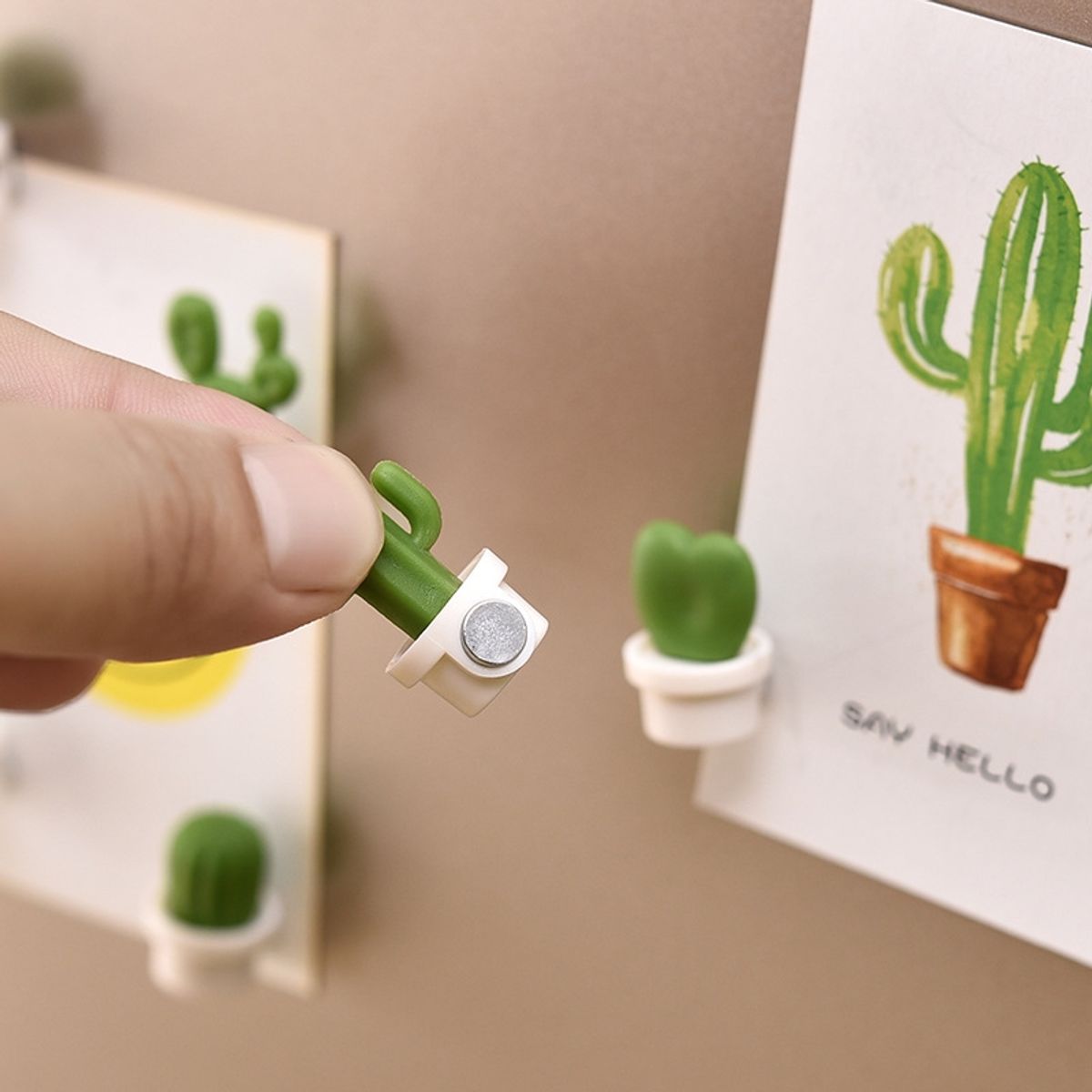 6er Set Magnete Khlschrank Set Kche Pinnwand Memowand Magnet Holder Kaktus  | Knig Design