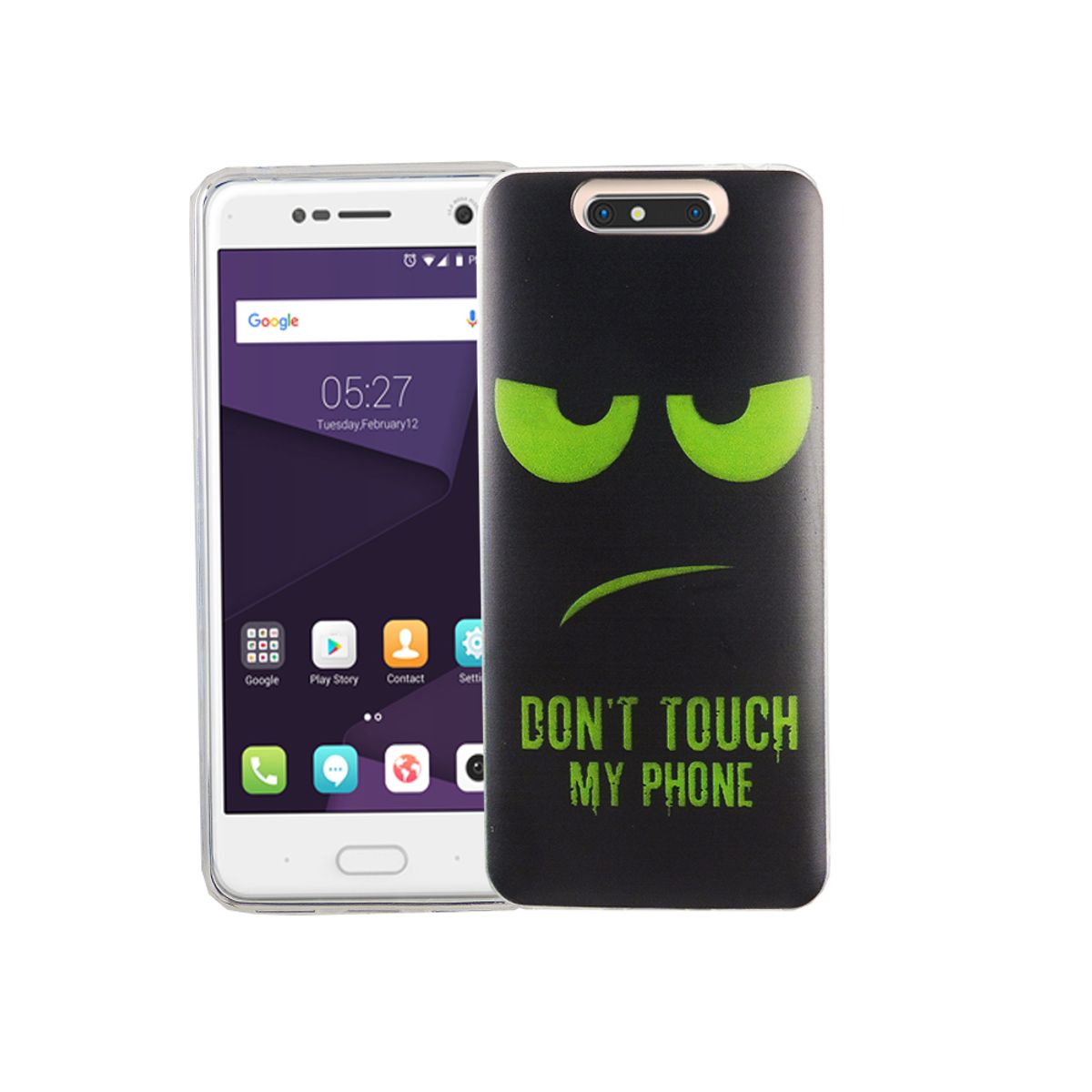 Mobile phone case motif case protective cover for ZTE Blade V8 Dont Touch green + 9H glass